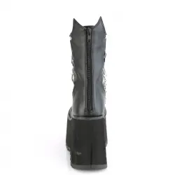 Kera Black Quilted Platform Ankle Boots