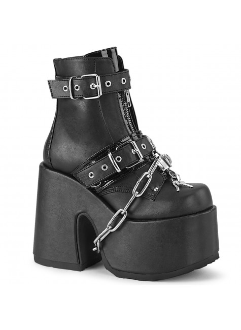 Black Chained Camel Chunky Heel Platform Boots