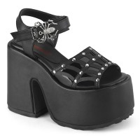 Camel Black Platform Spider Sandals