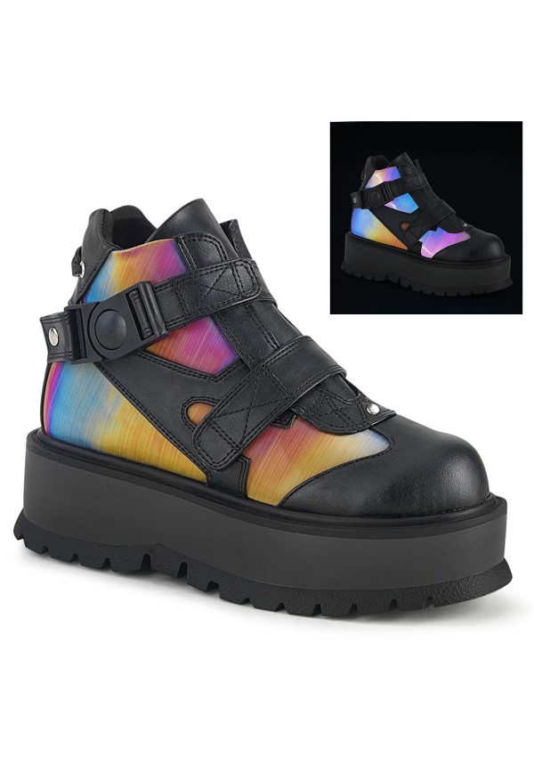 Slacker Rainbow and Black Womens Ankle Boots