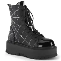 Spiderweb Black Slacker Ankle Boots