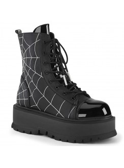 Spiderweb Black Slacker Ankle Boots