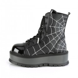 Spiderweb Black Slacker Ankle Boots