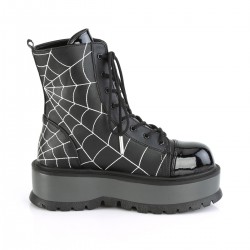 Spiderweb Black Slacker Ankle Boots