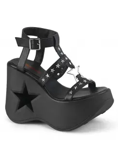 Dynamite Star Platform Black Sandal