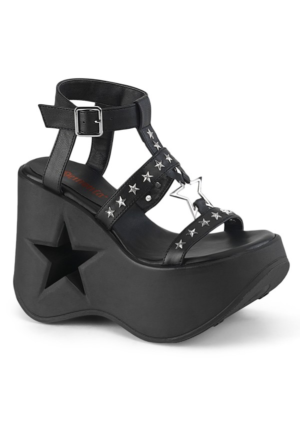 Dynamite Star Platform Black Sandal