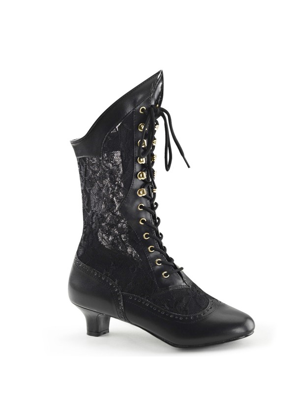 Victorian Dame Black Lace Boots