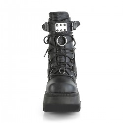 Black Wedge Heel Shaker Ankle Boots