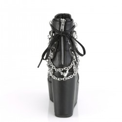 Pentagram Charm Poison Black Cage Ankle Bootsie