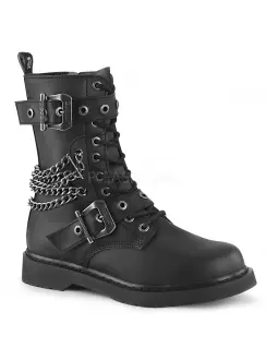 Chained Bolt Mens Combat Mid-Calf Boots