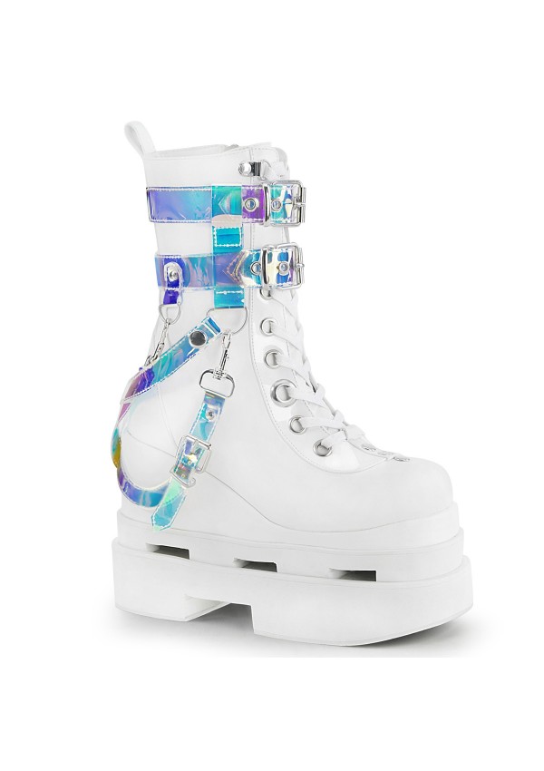 Eternal White Magic Mirror Gothic Boots