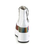 Bear White Rainbow Platform Ankle Boots
