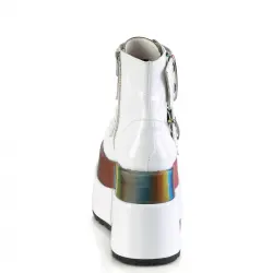 Bear White Rainbow Platform Ankle Boots