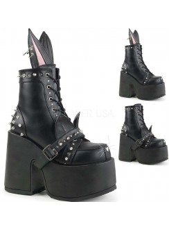 Kitty and Bunny Ear Chunky Heel Platform Boots