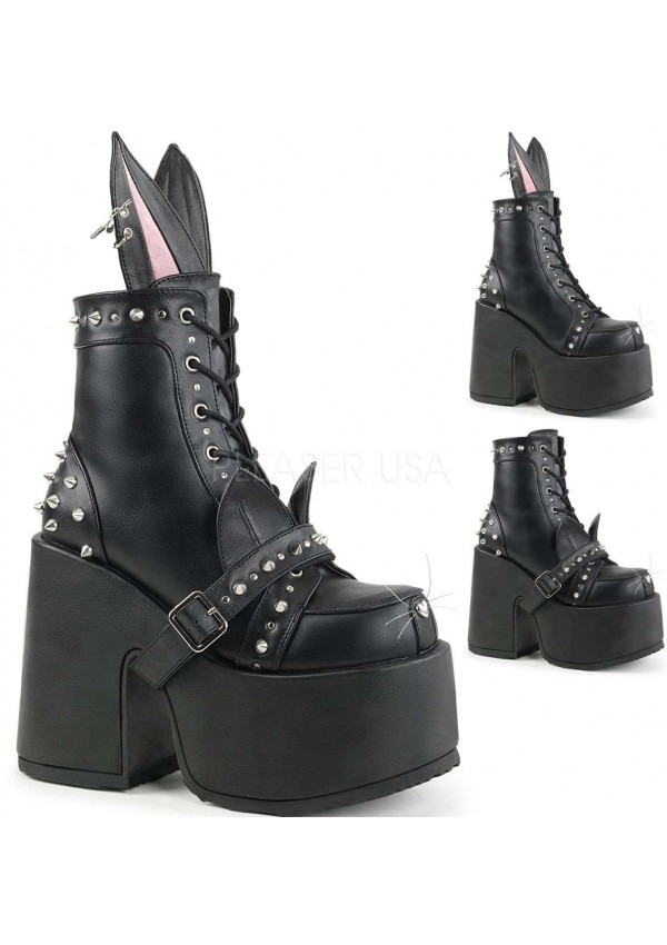 Kitty and Bunny Ear Chunky Heel Platform Boots