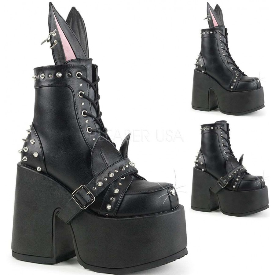 Kitty and Bunny Ear Chunky Heel Platform Boots Gothic Boots for Women