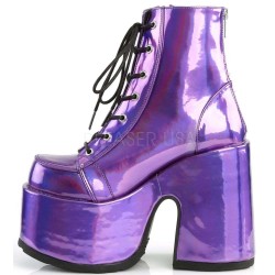 Purple Hologram Chunky Platform Boots