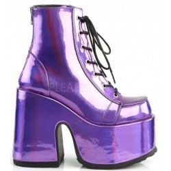 Purple Hologram Chunky Platform Boots