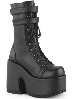 Black Matte Platform Chunky Heel Boots