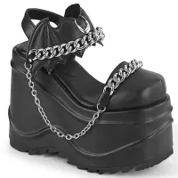 Wave Platform Black Chained Bat Platform Sandal