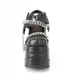 Wave Platform Black Chained Bat Platform Sandal