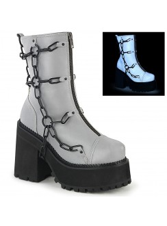 Assault Chained Grey Womens Combat Boots