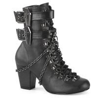 Poison Vampire Hunter Gothic Ankle Boot Chain Charm Detail Wedge Boots