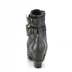 Coffin Buckled Granny Gothic Black Ankle Boots