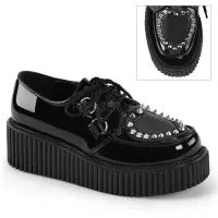 Heart Vamp Studded Womens Creeper in Black