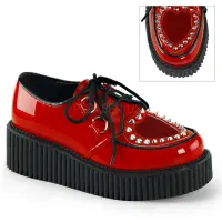 Heart Vamp Studded Womens Creeper in Red