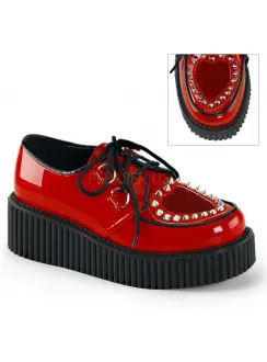 Heart Vamp Studded Womens Creeper in Red