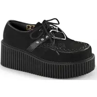 Heart Ring Faux Suede Black Creeper for Women