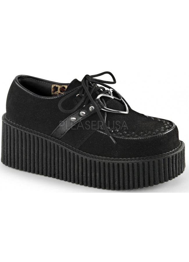 Heart Ring Faux Suede Black Creeper for 
