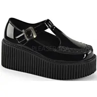 Platform T-Strap Black Creeper for Women
