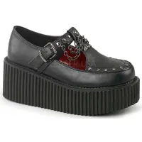Platform T-Strap Bat Charm Creeper for Women