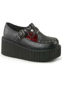 Platform T-Strap Bat Charm Creeper for Women