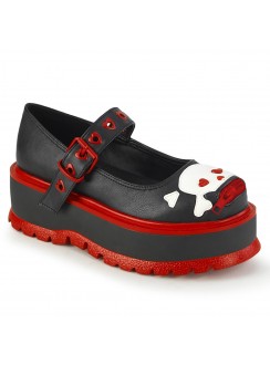 Slacker Black and Red Platform Mary Jane