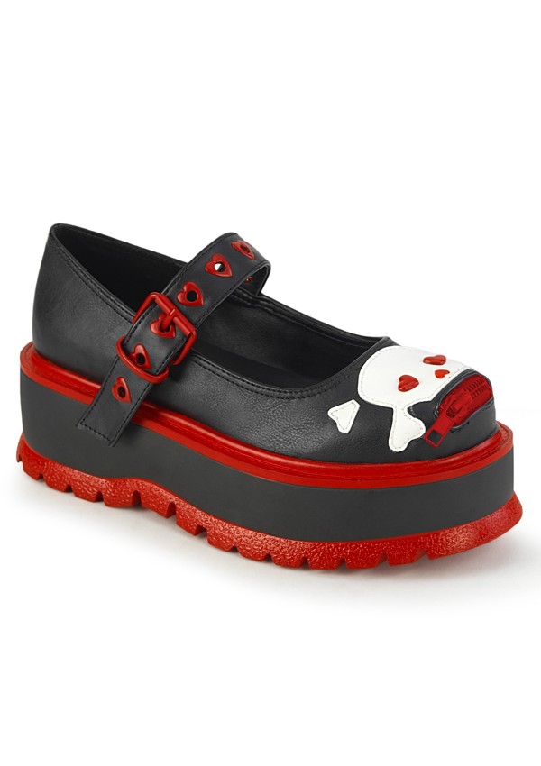 Slacker Black and Red Platform Mary Jane