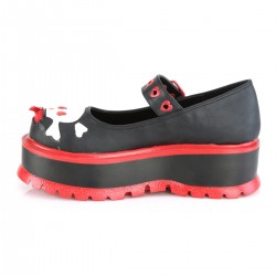 Slacker Black and Red Platform Mary Jane