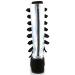 Damned Silver Hologram Gothic Knee Boots for Women