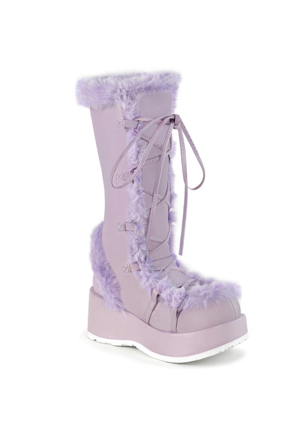 Demonia Cubby-311 Mid-Calf Boots in Lavender