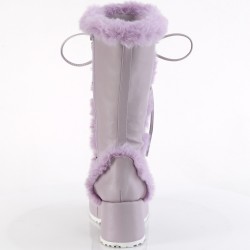 Demonia Cubby-311 Mid-Calf Boots in Lavender