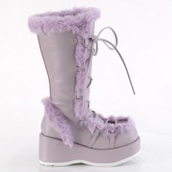 Demonia Cubby-311 Mid-Calf Boots in Lavender