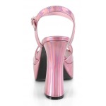 Dolly Pink Hologram Platform Chunky Heel Sandal