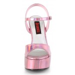 Dolly Pink Hologram Platform Chunky Heel Sandal