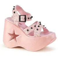 Dynamite Star Womens Platform Candy Pink Sandal