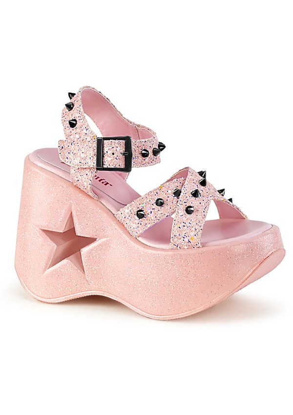 Dynamite Star Womens Platform Candy Pink Sandal