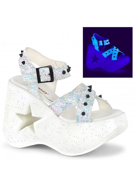 Dynamite Star Womens Platform White Sandal