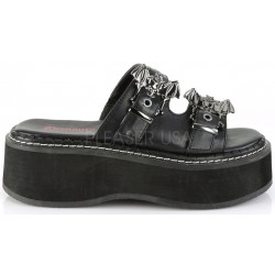 Emily Bat Buckled Double Strap Platform Slide