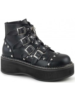 Emily Low Platform Heart Stud Ankle Boots